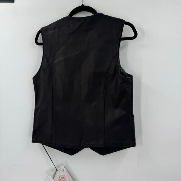 NWT Milwaukee Leathers MLL4545 Black leather Classic 4 snap vest - Picture 6 of 8